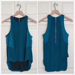 Rag & Bone Adeline silk teal high low sleeveless top sz S